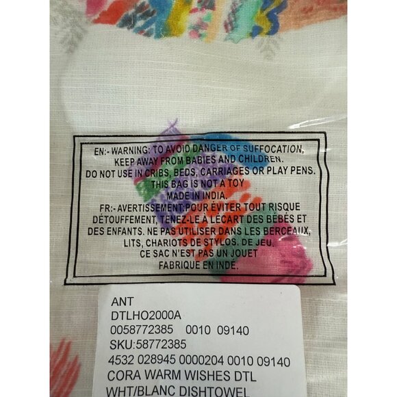 Anthropologie Kitchen Dish Towel Crewel Embroidered Fringe Decorative 3D Winter - Picture 15 of 15